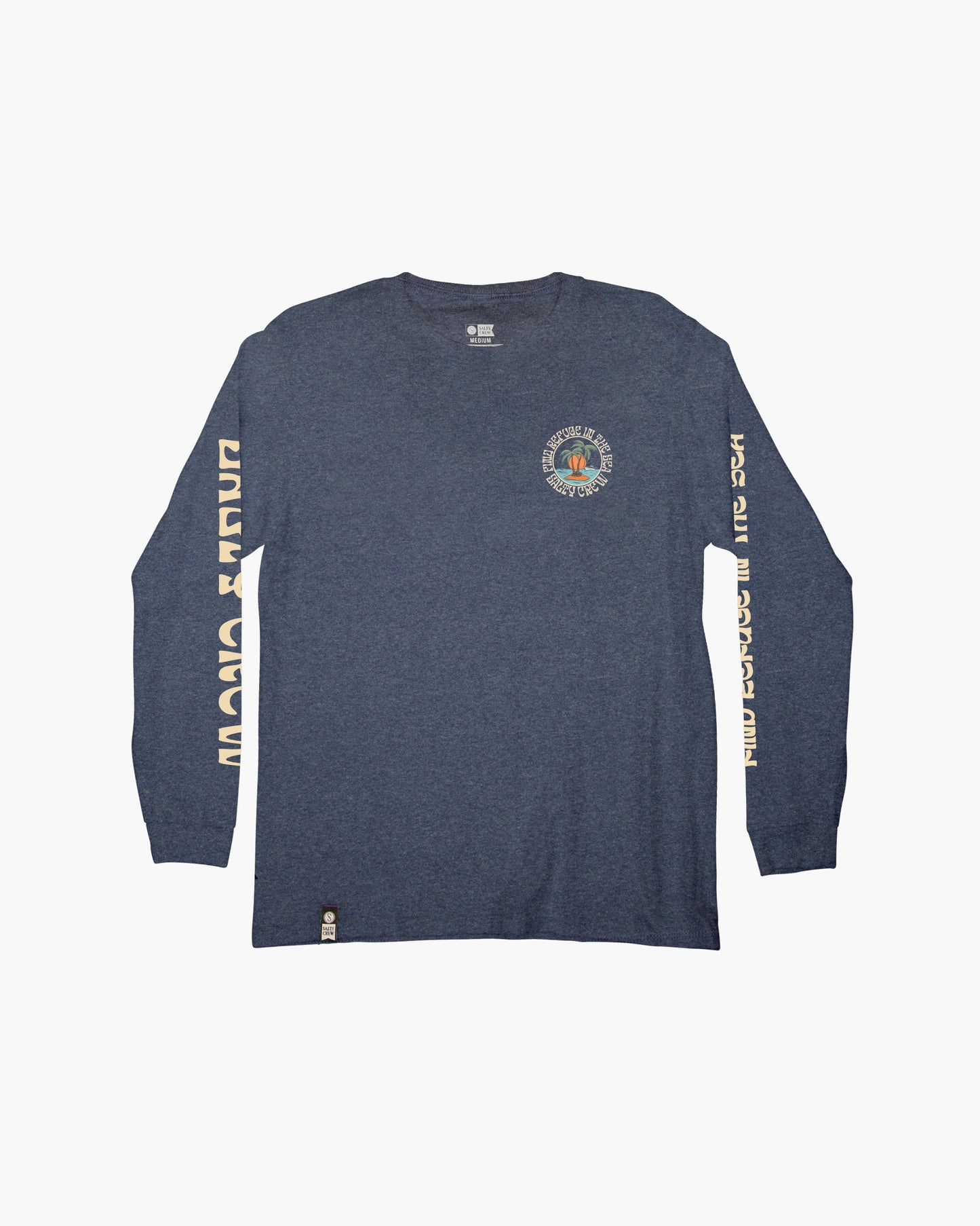 DOS PALMS BOYS L/S TEE - Navy Heather