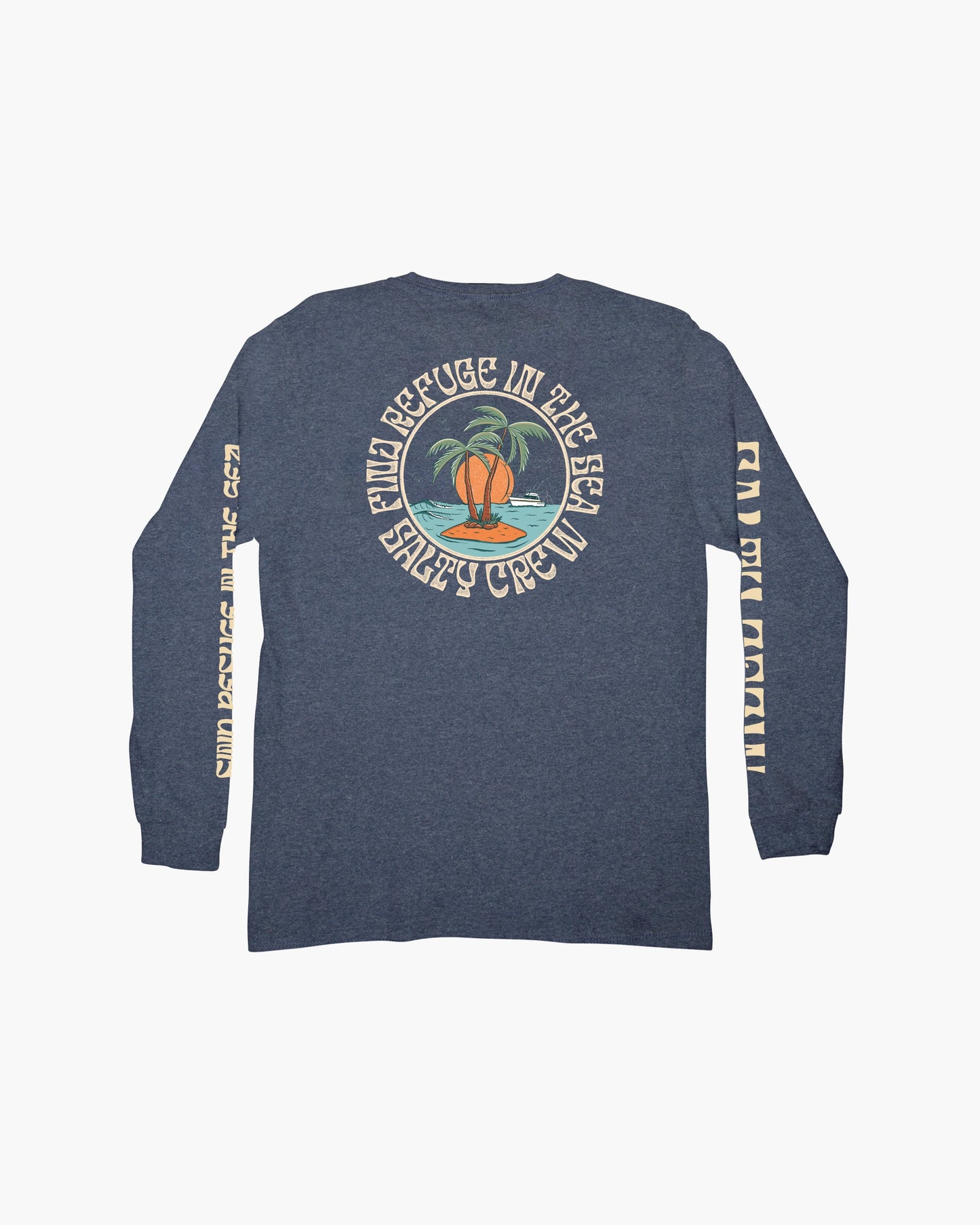 DOS PALMS BOYS L/S TEE - Navy Heather