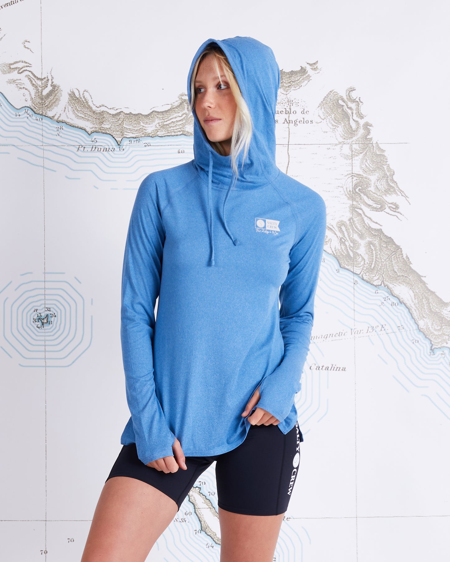 THRILL SEEKERS HOODED SUNSHIRT - Deep Water