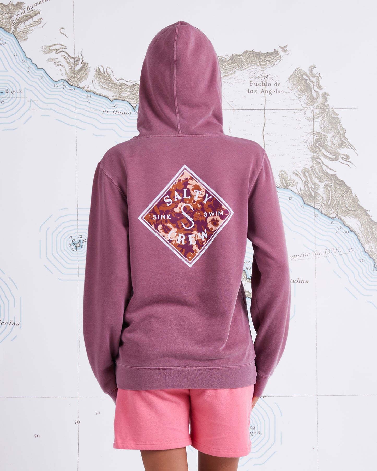 RETRO TIPPET BOYFRIEND HOODY - Faded Plum