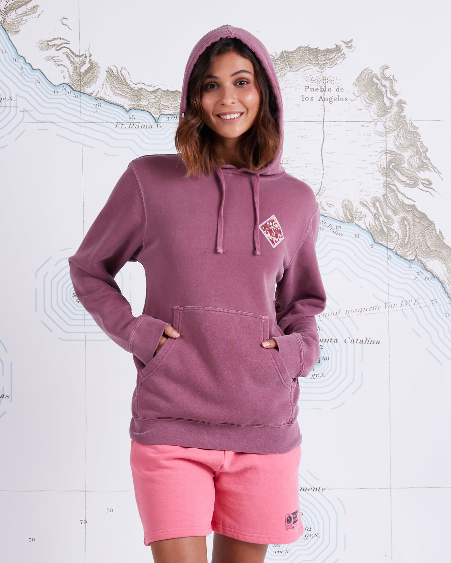 RETRO TIPPET BOYFRIEND HOODY - Faded Plum